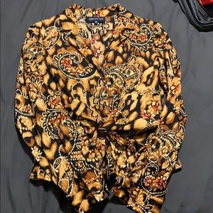 Animal /paisley print blouse.